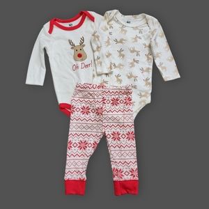 🆕️ 3 Piece Layette Reindeer Set, Kid's 3-6M